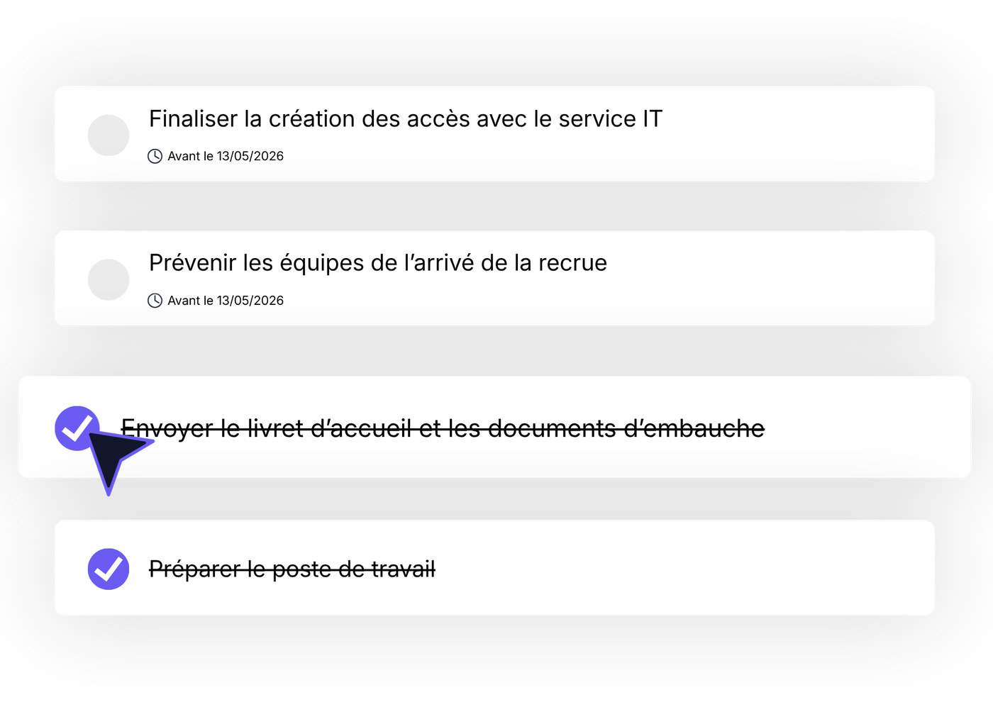 Une checklist d'onboarding adaptée au service Engineering, greffée sur le parcours commun