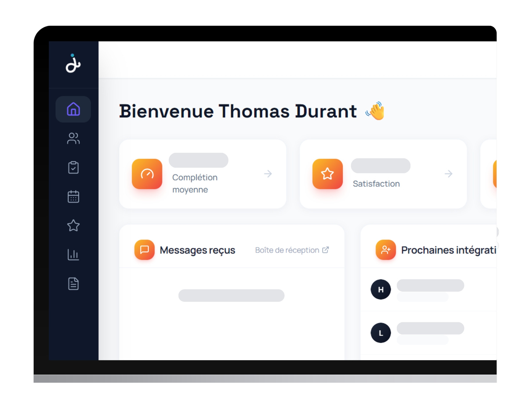 Tableau de bord du logiciel onboarding ATS Sowell : suivi des int&eacute;grations en cours