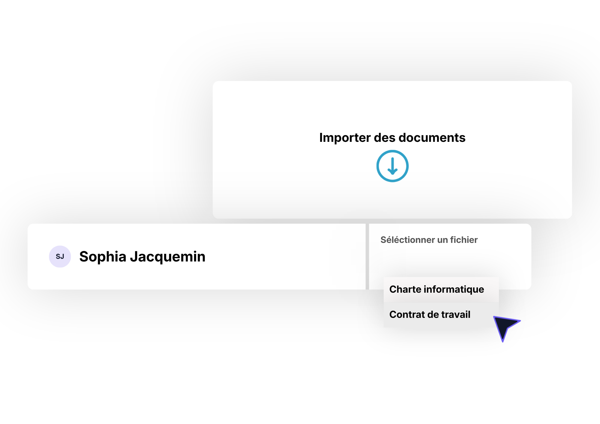 Importation de vos documents existants dans Sowell, réutilisés à chaque arrivée et branchés aux e-mails