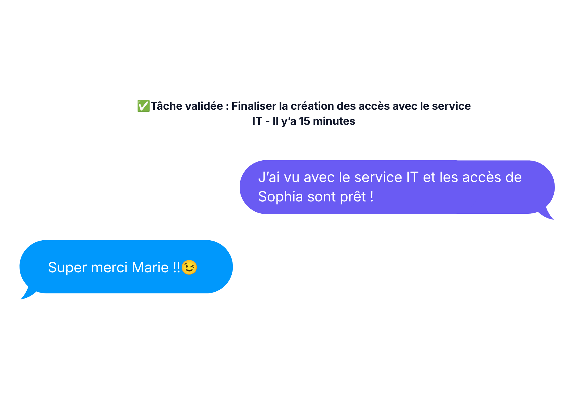 Envoyer un message au manager sur une recrue depuis Sowell, reçu automatiquement par e-mail et dans Slack